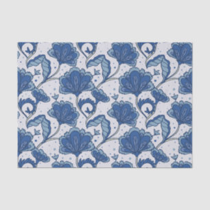 Papel De Seda Modelo azul elegante moderno del batik
