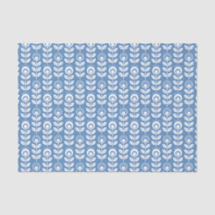 Papel De Seda Modelo azul escandinavo retro