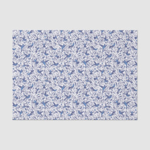 Papel De Seda Modelo azul lindo de los pájaros