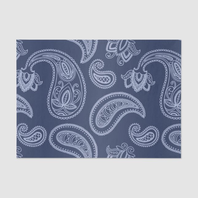 Papel De Seda Modelo azul marino elegante de Paisley (Anverso)