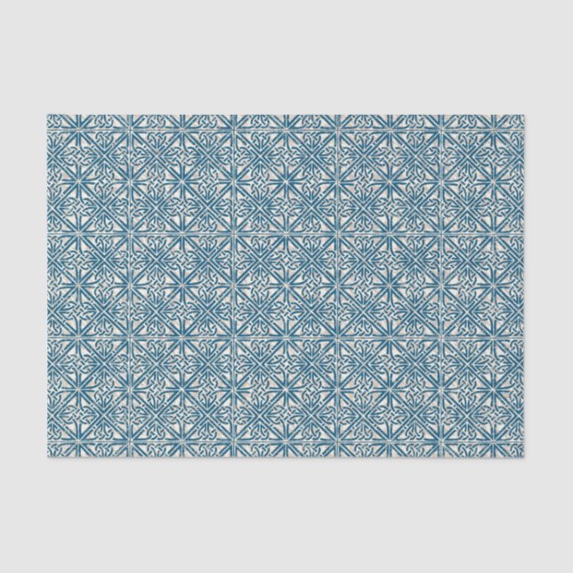 Papel De Seda Modelo azul verde azulado del nudo céltico (Anverso)