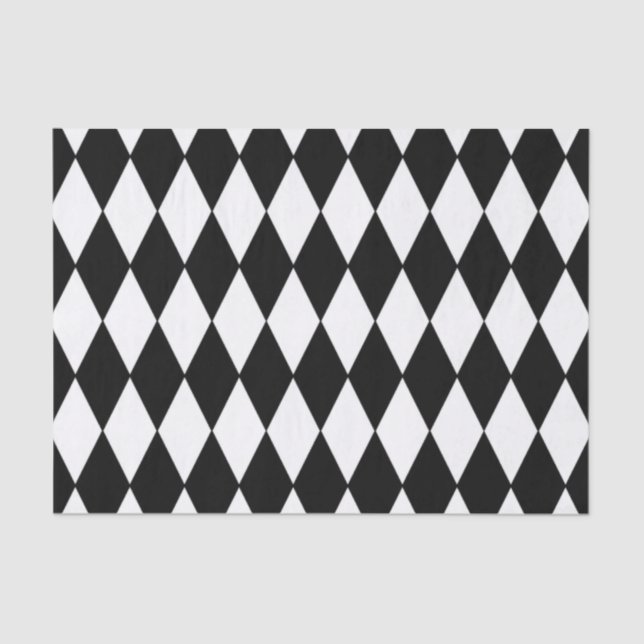 Papel De Seda Modelo blanco negro del Harlequin (Anverso)