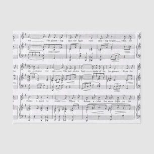 Papel De Seda Modelo blanco y negro de la partitura