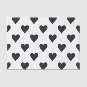 Papel De Seda Modelo blanco y negro del corazón