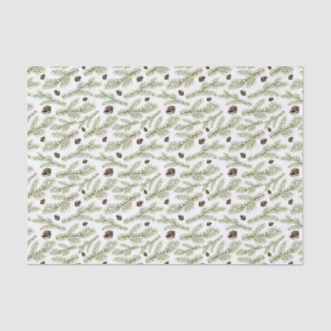 Papel De Seda Modelo clásico del navidad el | Pinecone (Anverso)
