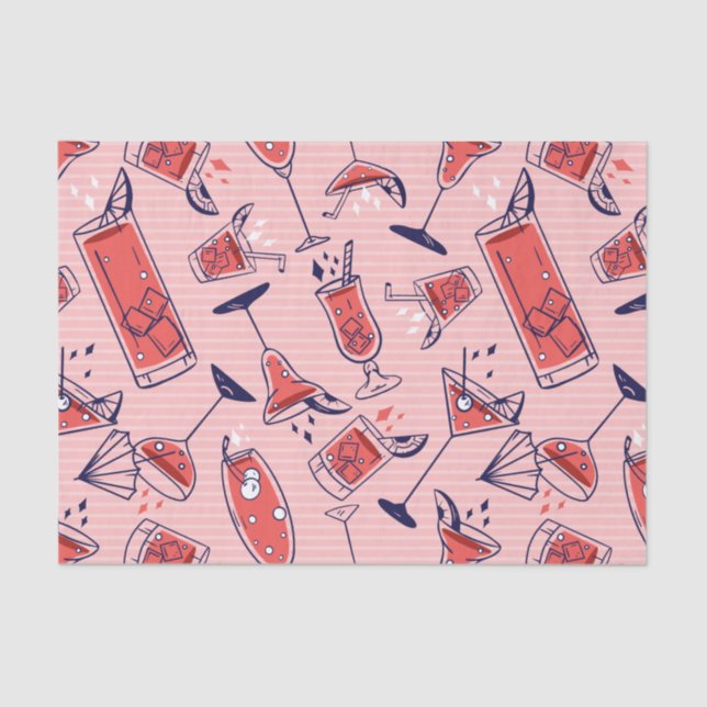 Papel De Seda Modelo Cóctel y bebidas para fiesta (Anverso)