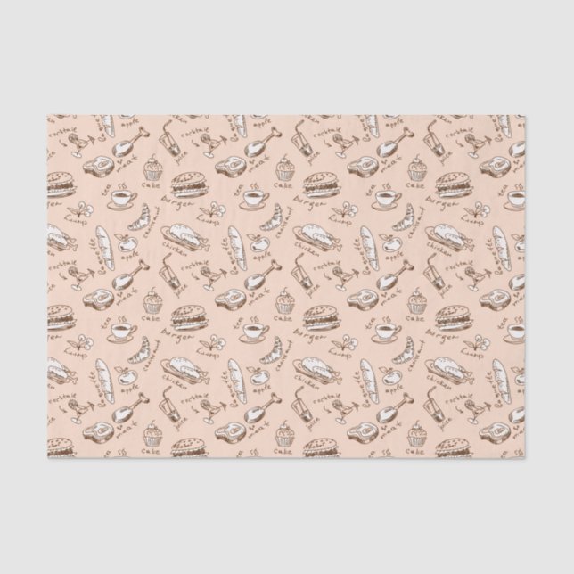 Papel De Seda Modelo con la comida (Anverso)