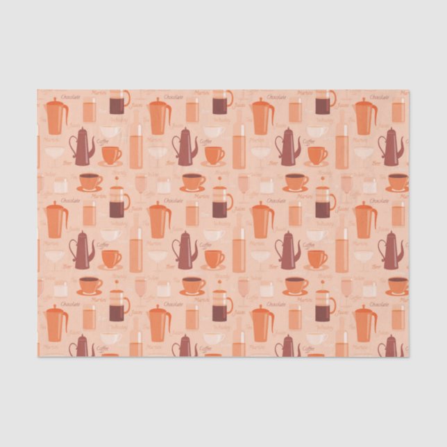 Papel De Seda Modelo con las bebidas y el texto (Anverso)
