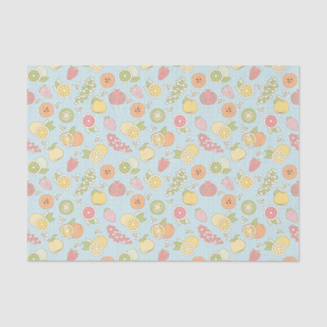 Papel De Seda Modelo con las frutas y las bayas (Anverso)