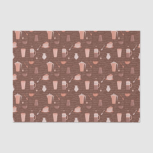 Papel De Seda Modelo con los elementos relacionados del café