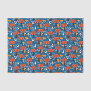 Papel De Seda modelo con los gatos y los pájaros lindos