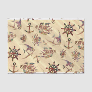 Papel De Seda Modelo costero en la arena