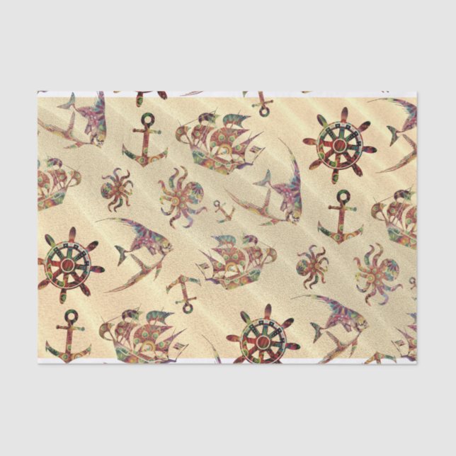 Papel De Seda Modelo costero en la arena (Anverso)