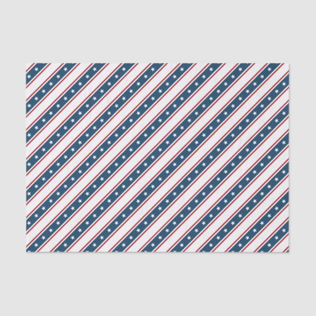 Papel De Seda Modelo de barras y estrellas patriótico americano (Anverso)