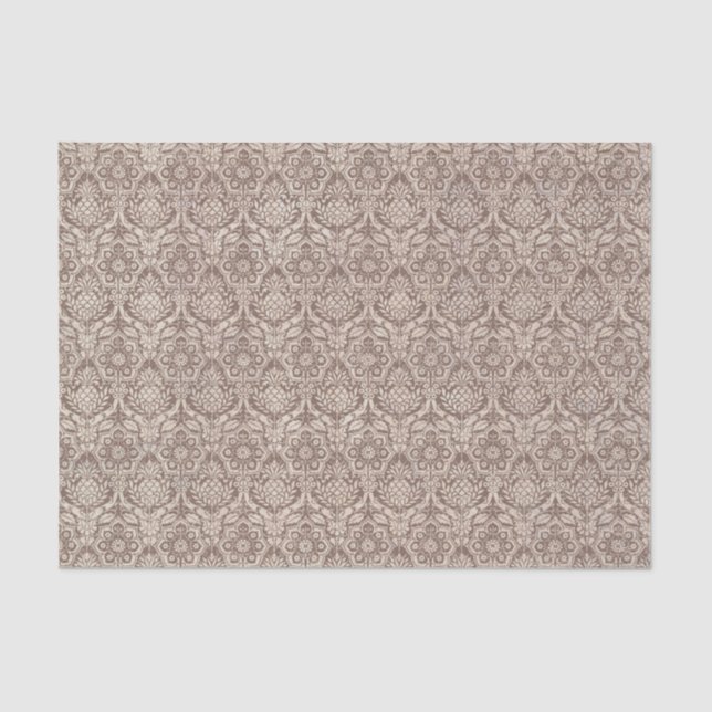 Papel De Seda Modelo de Brown del damasco (Anverso)