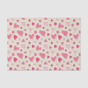 Papel De Seda Modelo de corazones