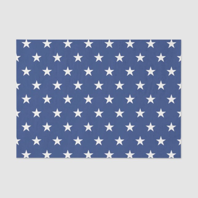 Papel De Seda Modelo de estrella azul y blanco moderno (Anverso)