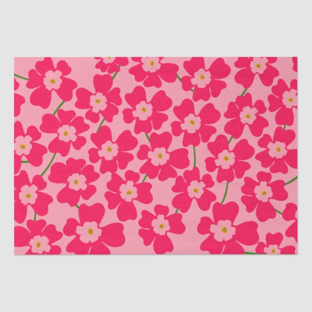 Papel De Seda Modelo de flor magenta rosa (Anverso)