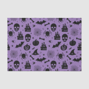 Papel De Seda Modelo de Halloween púrpura y negro