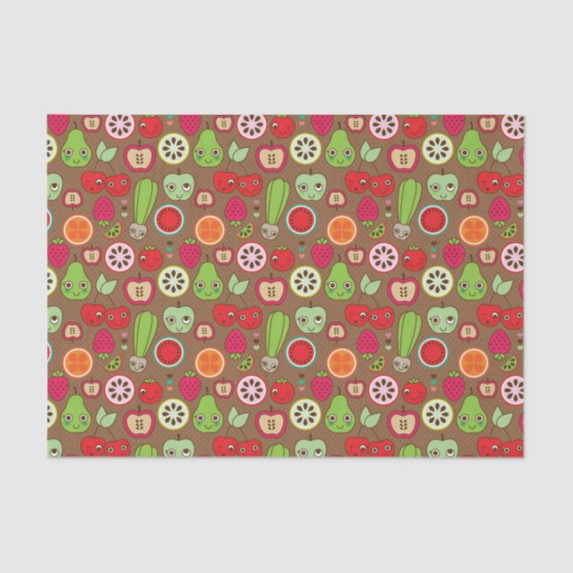 Papel De Seda Modelo de la cocina de la fruta (Anverso)