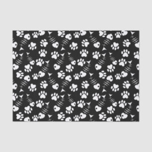 Papel De Seda modelo de la impresión del gato del hueso de