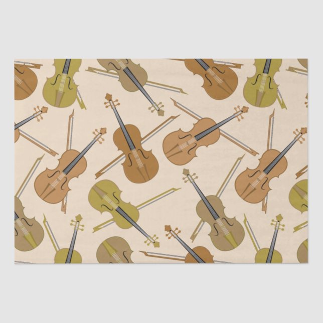Papel De Seda Modelo de la impresión del violín (Anverso)