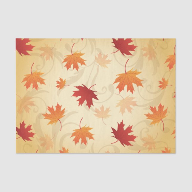 Papel De Seda Modelo de las hojas de otoño (Anverso)