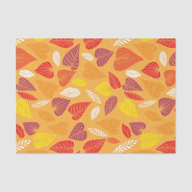 Papel De Seda Modelo de las hojas de otoño (Anverso)