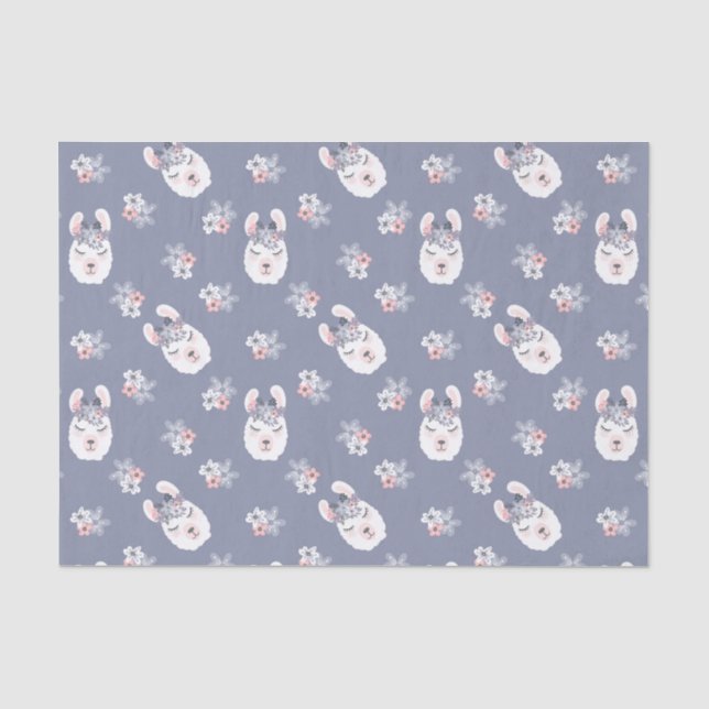 Papel De Seda Modelo de las llamas y de flores (Anverso)