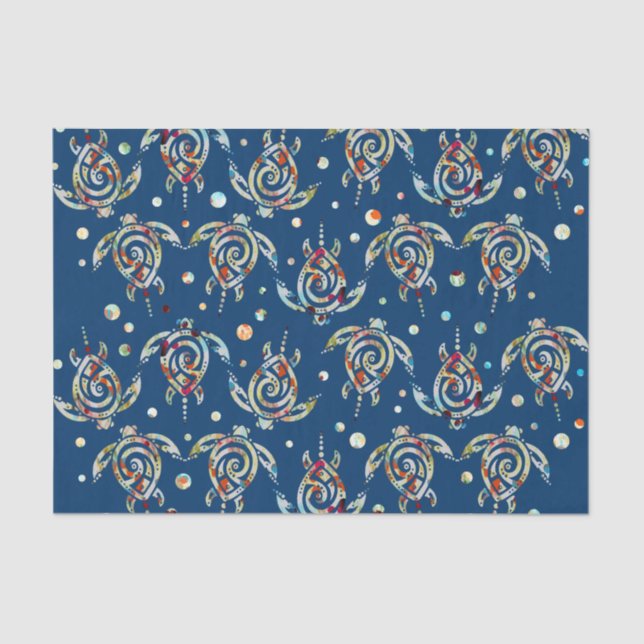 Papel De Seda Modelo de las tortugas de mar de Shamanic + su (Anverso)