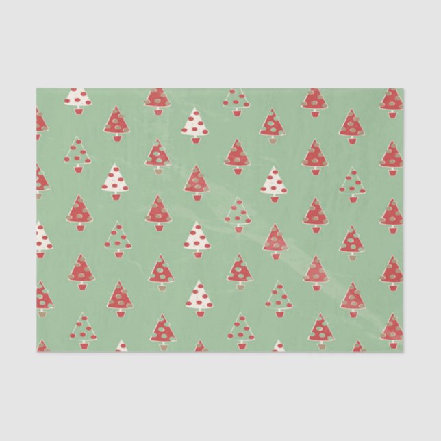 Papel De Seda Modelo de los árboles de navidad (Anverso)