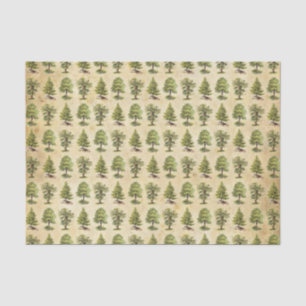 Papel De Seda Modelo de los árboles del día de fiesta del