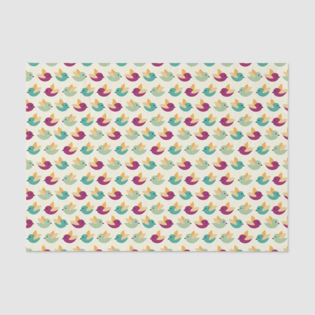 Papel De Seda Modelo de los pájaros (Anverso)