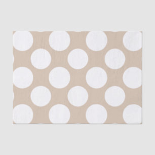 Papel De Seda Modelo de lunares blanco beige moderno