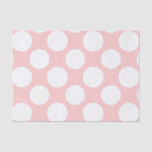 Papel De Seda Modelo de lunares blanco rosado moderno de Rubor
