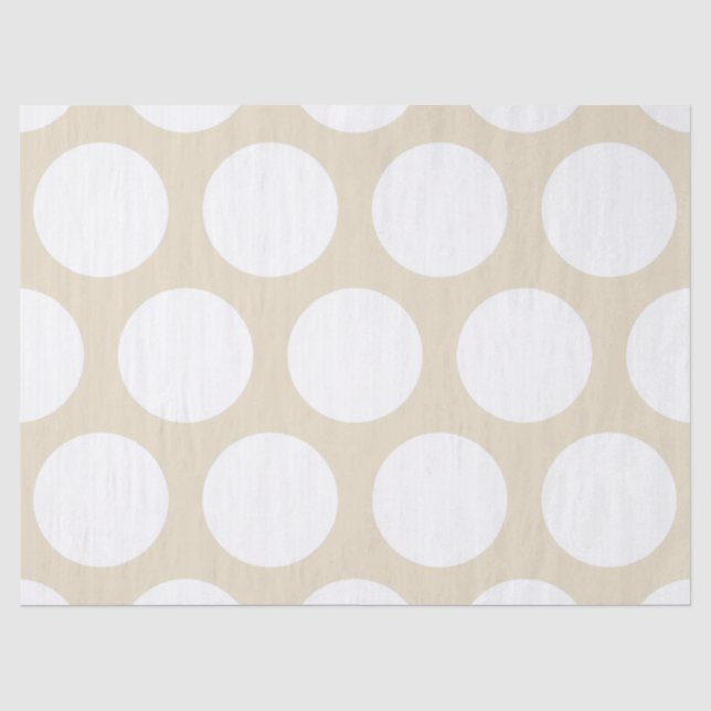 Papel De Seda Modelo de lunares grande: Beige (Anverso)