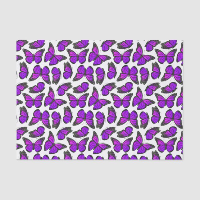 Papel De Seda Modelo de mariposa púrpura de monarca (Anverso)