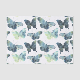 Papel De Seda Modelo de mariposas azulverde artístico de la