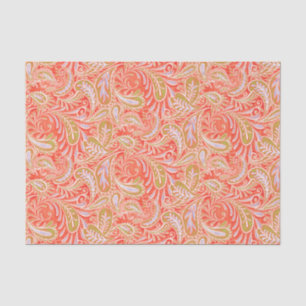 Papel De Seda Modelo de Paisley rojo y verde