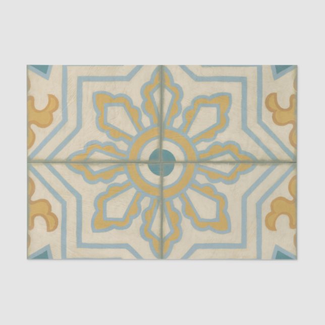 Papel De Seda Modelo decorativo de la teja del Viejo Mundo (Anverso)