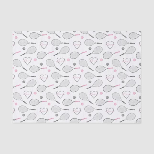 Papel De Seda Modelo del amor del tenis (Anverso)