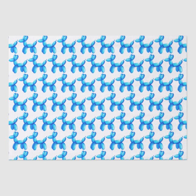 Papel De Seda Modelo del azul del perro de caniche de los (Anverso)