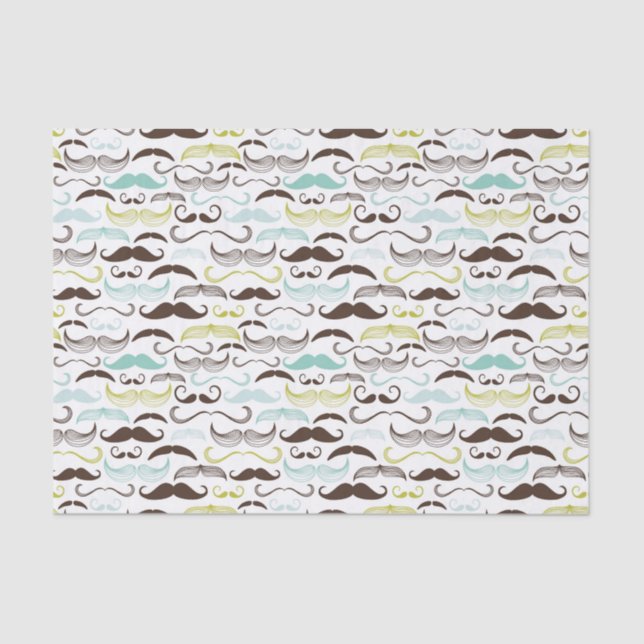 Papel De Seda Modelo del bigote, estilo retro 2 (Anverso)