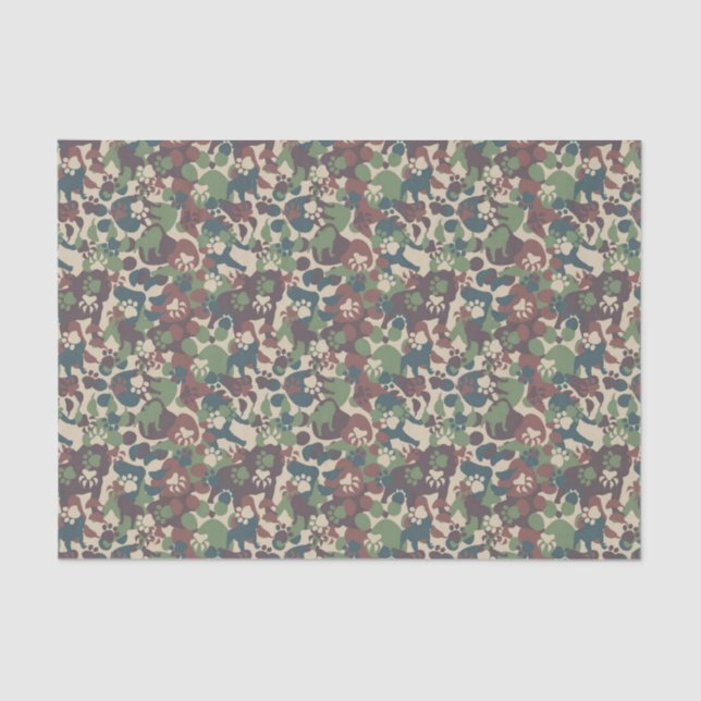 Papel De Seda Modelo del camuflaje del perro (Anverso)
