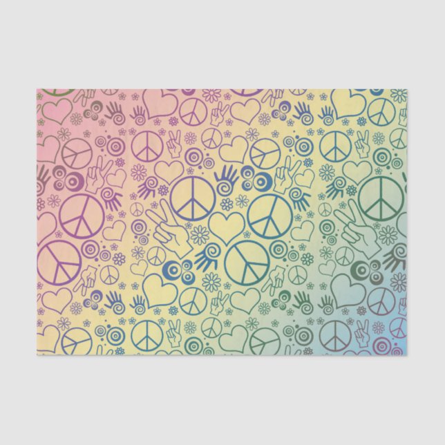 Papel De Seda Modelo del diseño del símbolo de paz del arco iris (Anverso)