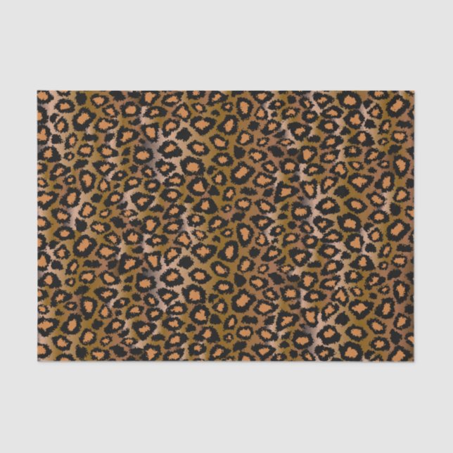 Papel De Seda Modelo del estampado de animales del leopardo (Anverso)