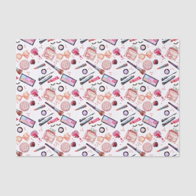 Papel De Seda Modelo del maquillaje de la acuarela (Anverso)