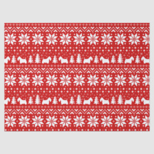 Papel De Seda Modelo del navidad de las siluetas de Terrier del