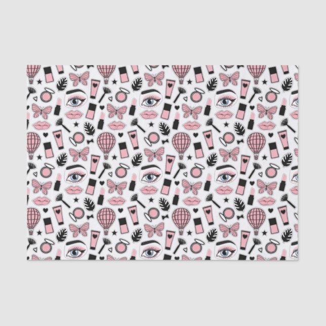 Papel De Seda Modelo del pegatina del maquillaje (Anverso)