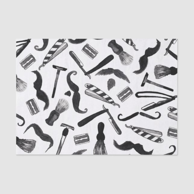 Papel De Seda Modelo del peluquero de la acuarela de la máquina (Anverso)